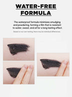 Water-free formula demonstration showing smudge-resistant effect of LILYBYRED Am9 To Pm9 Infinite Mascara 7g.