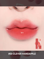 LILYBYRED Bloody Liar Coating Tint 4g on lips, showcasing soft sheen in shade #03 Clever Mangapple.