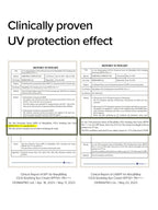Clinically proven UV protection report for MARY&MAY CICA Soothing Sun Cream 50ml SPF50+/PA++++.