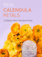 MARY&MAY Calendula Peptide Ageless Sleeping Mask with real calendula petals 2200ppm for overnight hydration.