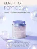 MARY&MAY Calendula Peptide Ageless Sleeping Mask promotes youthful skin with 25 peptides for anti-aging, vegan formula.