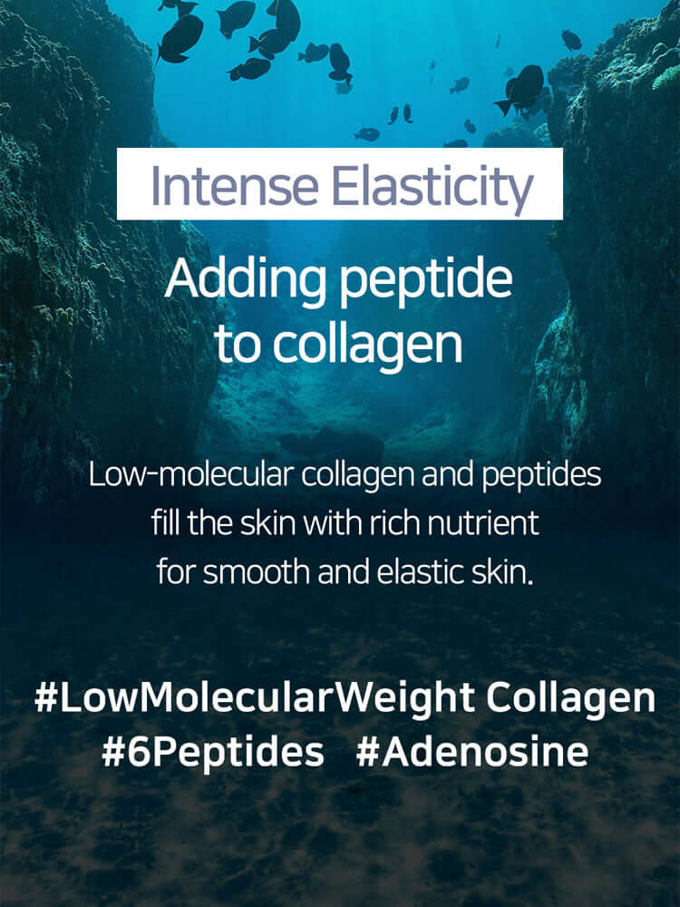 Intense Elasticity Adding peptide to collagen Low-molecular collagen and peptides for elastic skin #LowMolecularWeightCollagen #6Peptides #Adenosine