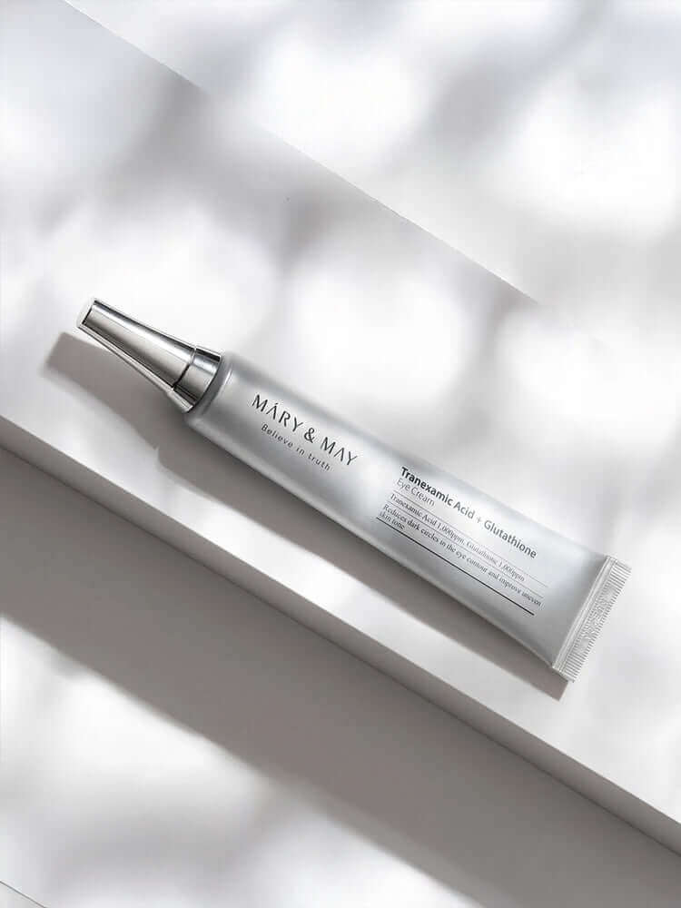 MARY&MAY Glutathione Eye Cream Special Set featuring txa and glutathione for dark circles and hyperpigmentation.