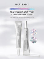 MARY&MAY Glutathione Eye Cream Special Set featuring tranexamic acid for dark circles and hyperpigmentation.