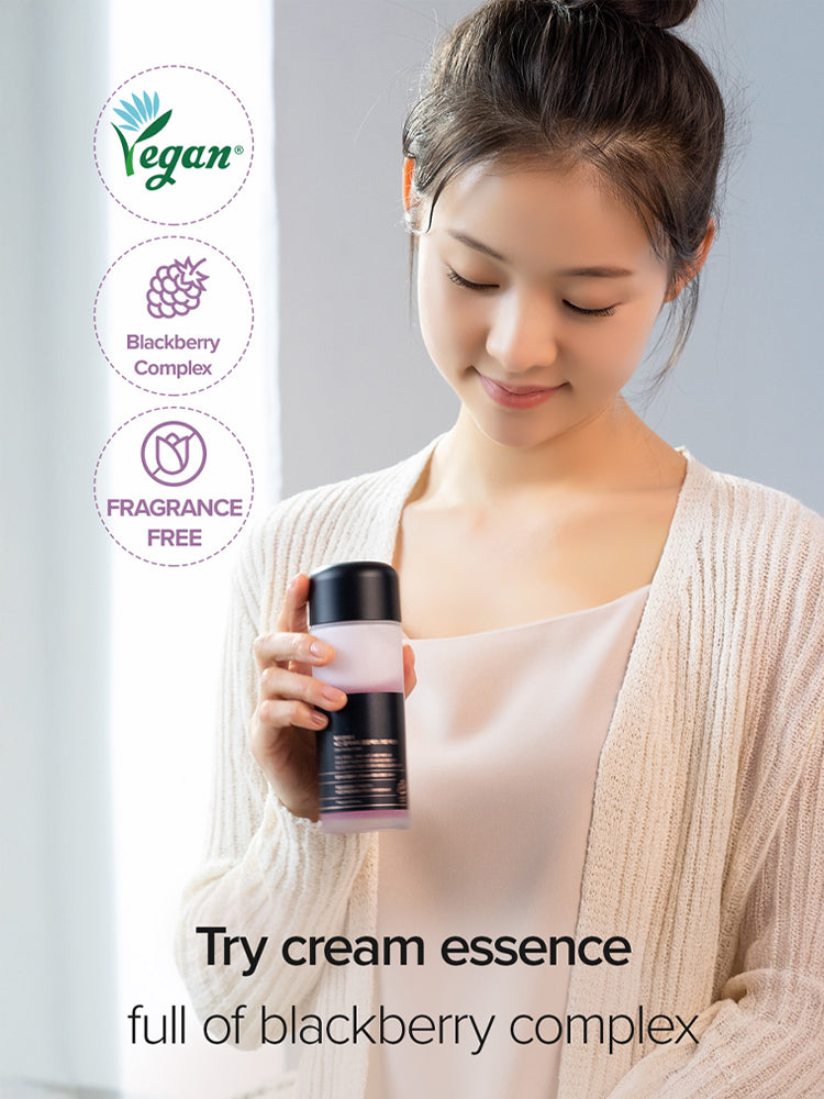 MARY&MAY Vegan Blackberry Complex Cream Essence, a lightweight skincare for hydration and nourishment.