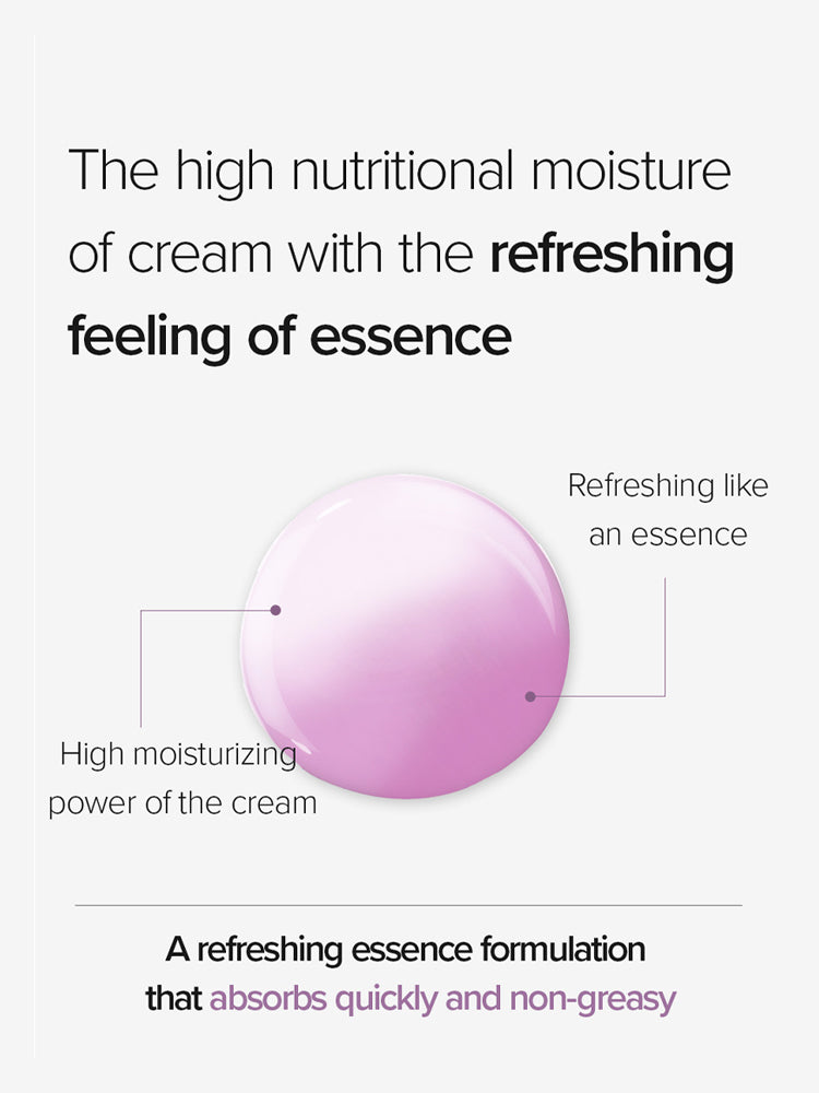 MARY&MAY Vegan Blackberry Complex Cream Essence 140ml cream essence texture demonstrating high moisture and refreshing finish.