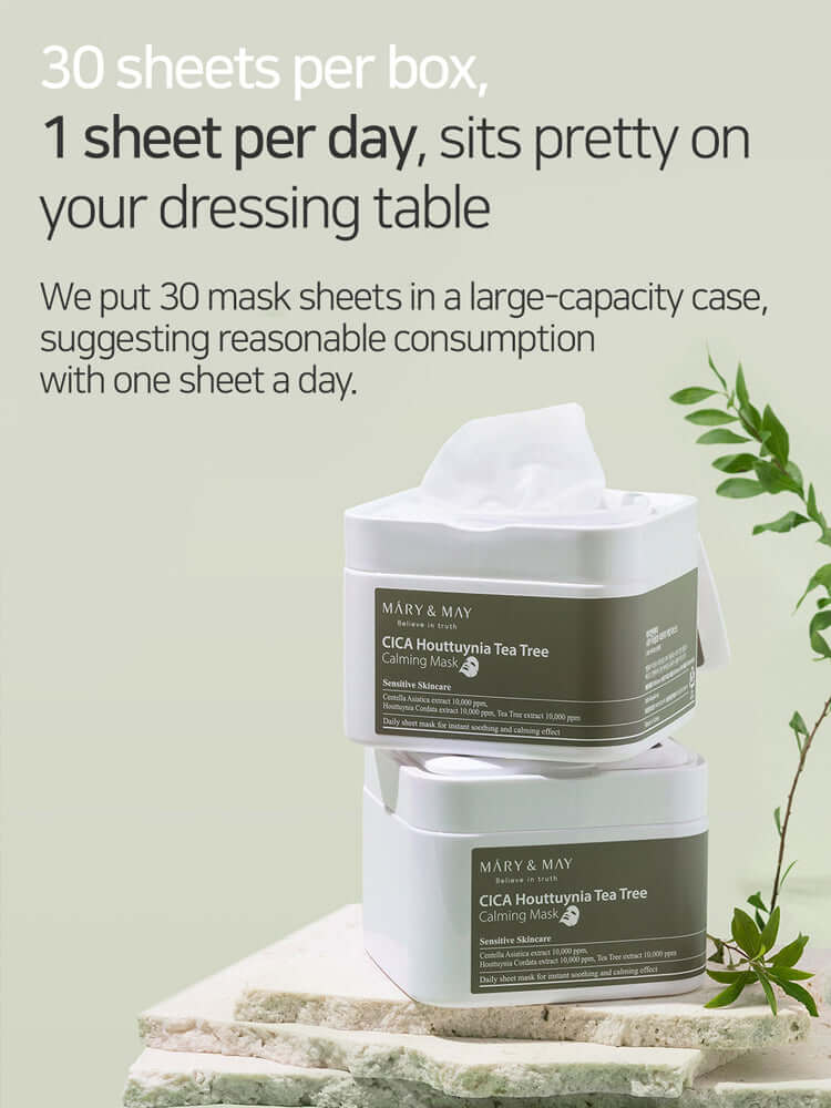 MARY&MAY CICA Houttuynia Tea Tree Calming Mask 400g 30EA