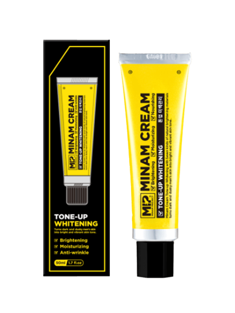 MIP Minam Cream 50ml Tone-Up Whitening for brightening, moisturizing, and anti-wrinkle care.