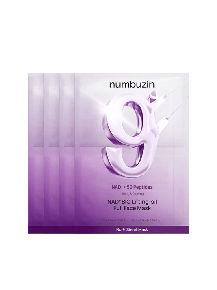 NUMBUZIN NAD Bio Lifting-sil Full Face Pack Sheet 4pcs in a stylish package for lifting and firming care.