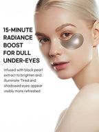 PETITFEE Black Pearl & Gold Hydrogel Eye Patch 1.4g (Single Use - 1 pair) for radiant under-eyes in 15 minutes.