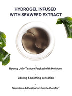 PETITFEE Black Pearl & Gold Hydrogel Eye Patch 1.4g (Single Use - 1 pair) with seaweed extract