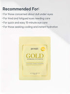 PETITFEE Gold Hydrogel Eye Patch 1.4g (Single Use - 1 pair) recommended for tired, dull under-eyes and instant hydration.