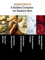 Ingredients for PETITFEE Gold Hydrogel Eye Patch 1.4g (Single Use - 1 pair): 24K Gold, Ginseng Extract, Silkworm Nest Extract, Collagen, Rose Water.