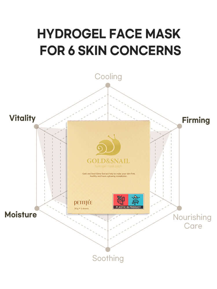 PETITFEE Gold & Snail Hydrogel Mask Pack 30g #5pcs