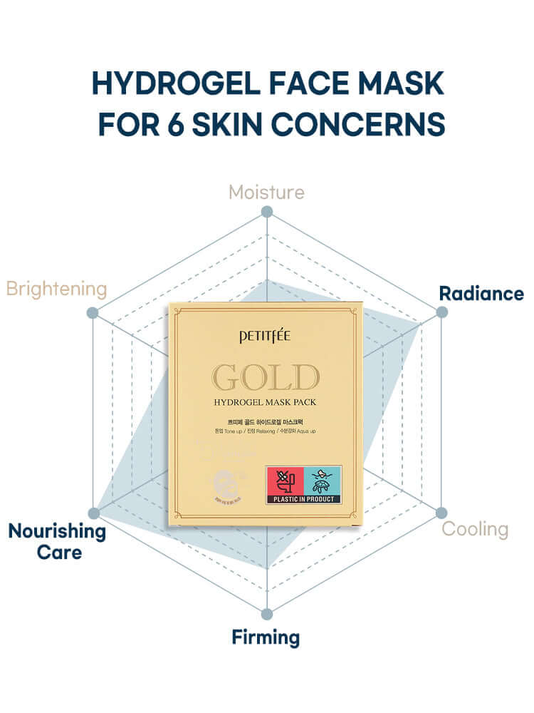 PETITFEE Gold Hydrogel Mask Pack 32g #5pcs