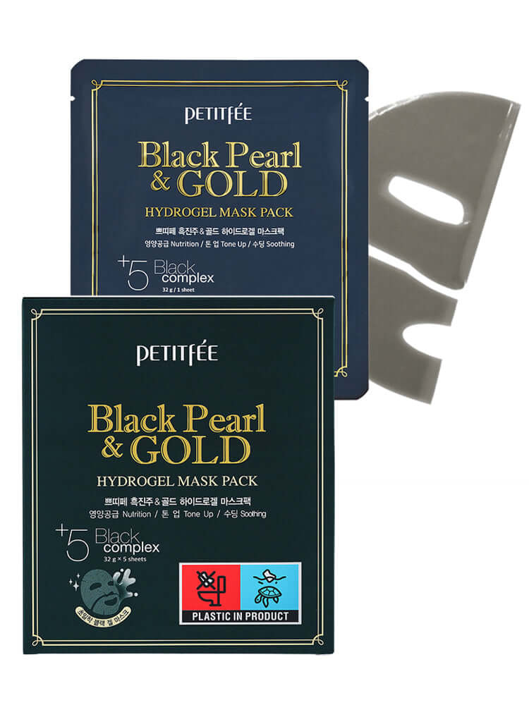 PETITFEE Black Pearl & Gold Hydrogel Mask Pack 32g #5pcs