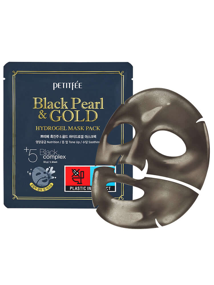 PETITFEE Black Pearl & Gold Hydrogel Mask Pack 32g #5pcs