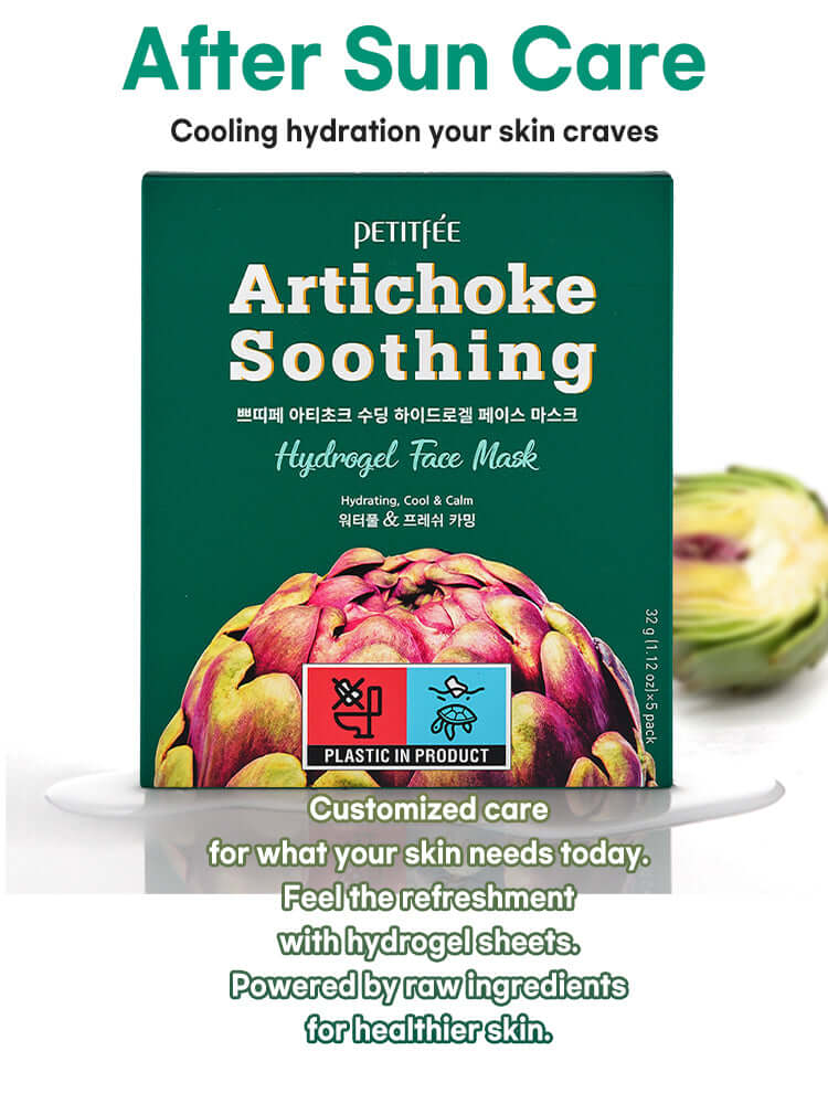 PETITFEE Artichoke Soothing Hydrogel Face Mask 32g #5pcs