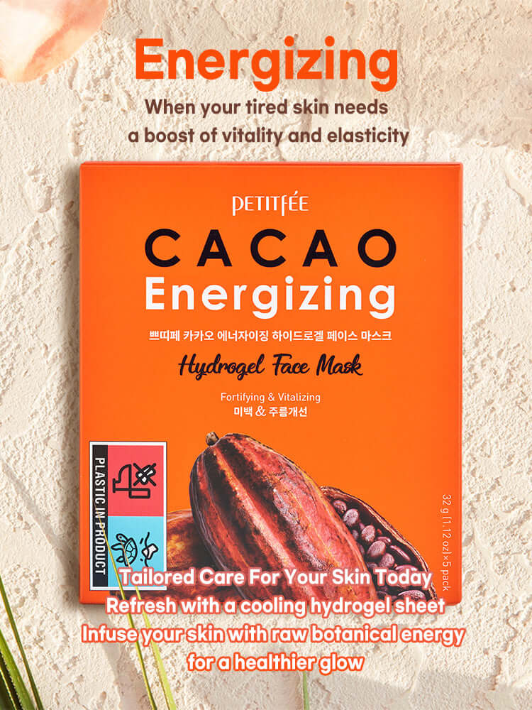 PETITFEE Cacao Energizing Hydrogel Face Mask 32g #5pcs
