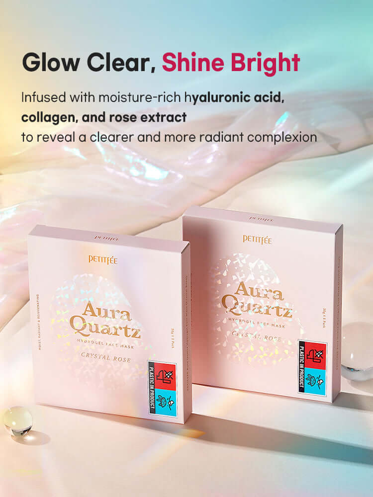 PETITFEE Aura Quartz Hydrogel Face Mask 30g #Crystal Rose 5pcs