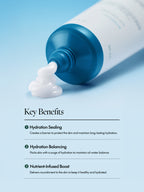 PURITO Deep Sea Pure Water Cream 50g with cream texture highlighting key benefits of hydration sealing and balancing.