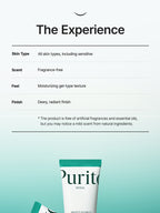 PURITO Mighty Bamboo Panthenol Cream 100ml product details overview, showcasing skin benefits and texture.