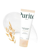 PURITO Oat In Calming Gel Cream 100ml tube with oat seed water and gel texture on a white background.