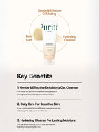 PURITO Oat In Gentle Exfoliating Face Cleanser 150ml with key benefits highlighted on packaging.