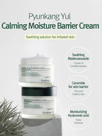 Pyunkang Yul Calming Moisture Barrier Cream jars with soothing ingredients for irritated skin care.