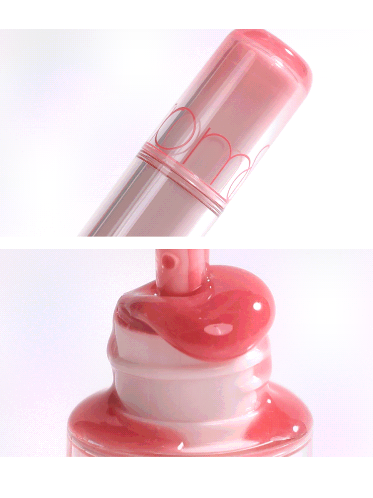 romnd The Juicy Lasting Tint NEW WARM tube and applicator with pink gloss.