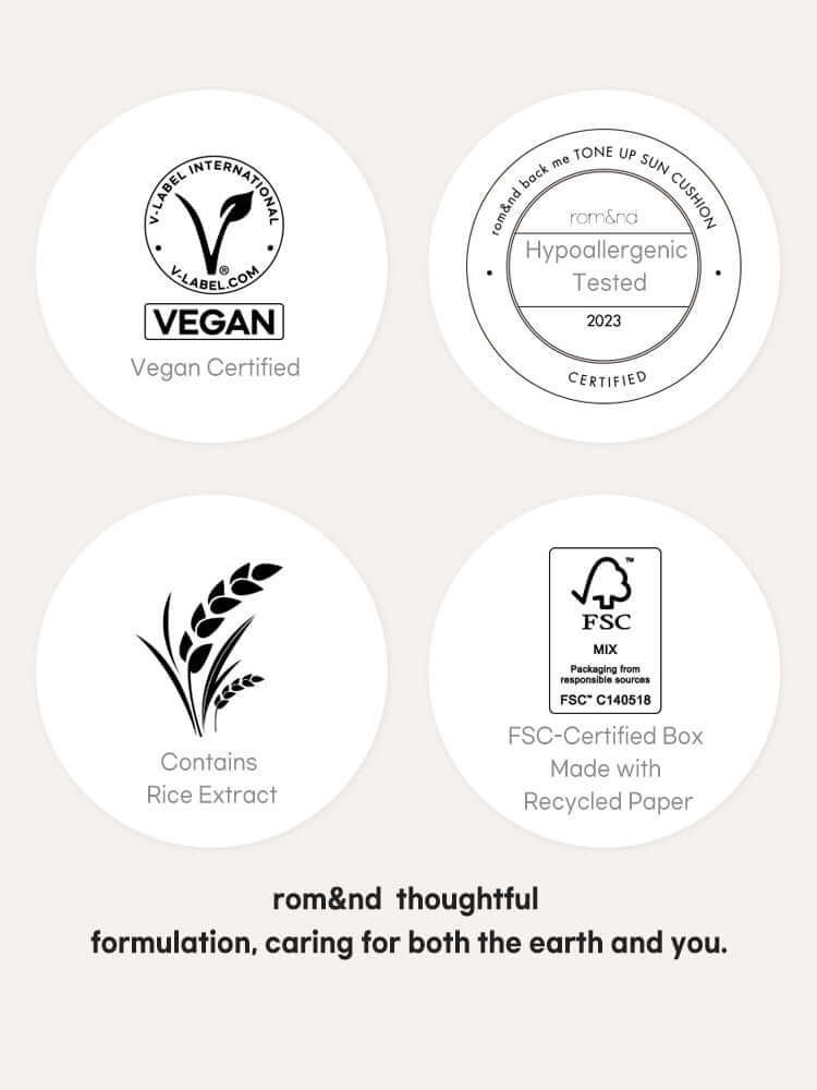 rom&nd Back Me Tone Up Sun Cushion 11g SPF50+/PA++++