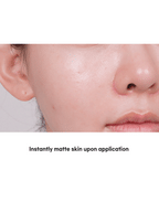 rom&nd Back Me No Sebum Powder 5g showing instantly matte skin upon application.