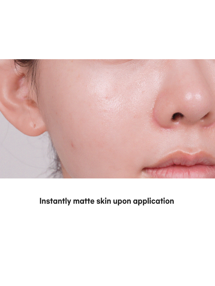 rom&nd Back Me No Sebum Powder 5g showing instantly matte skin upon application.