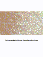 rom&nd Universe Liquid Glitter 2g showcasing tightly-packed shimmer for daily point glitter.