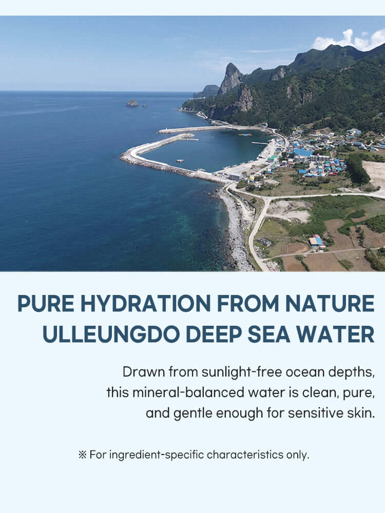 Image showcasing Ulleungdo Island, source of ROUND LAB 1025 Dokdo Cleansing Gel 150ml's deep sea water.