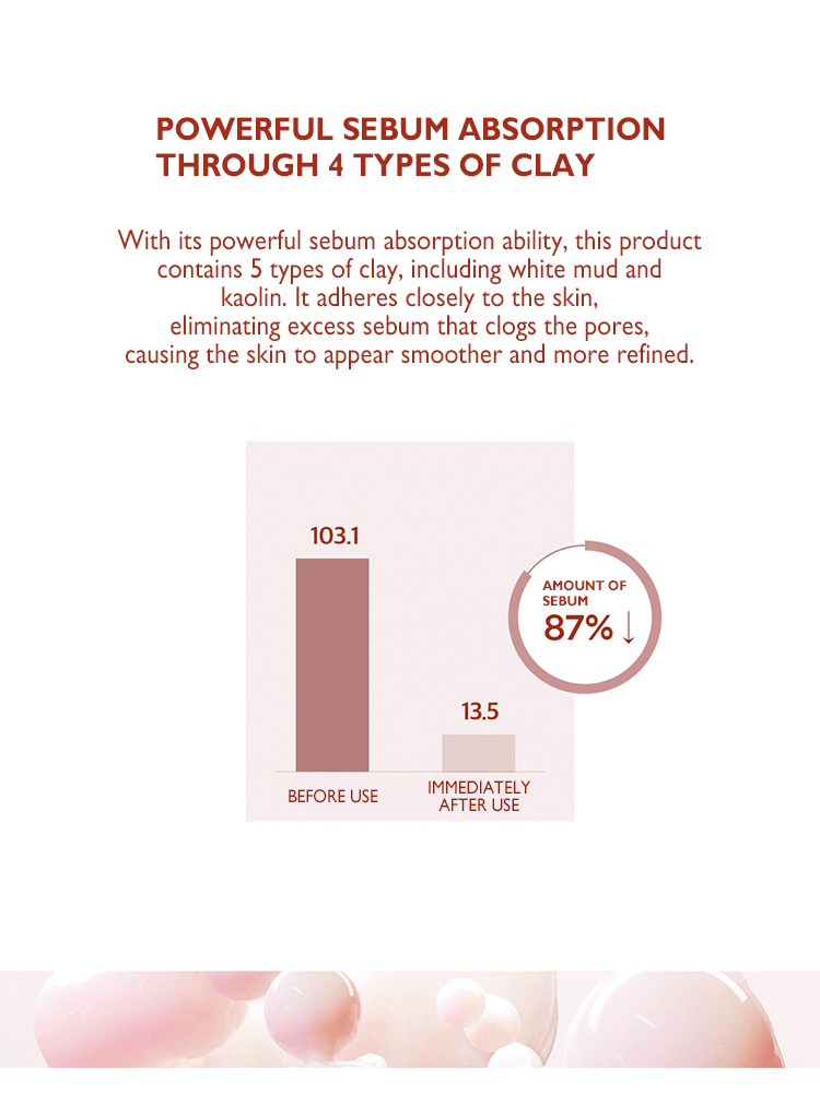 Powerful sebum absorption results from SKIN1004 Madagascar Centella Poremizing Quick Clay Stick Mask, showing before and after use.