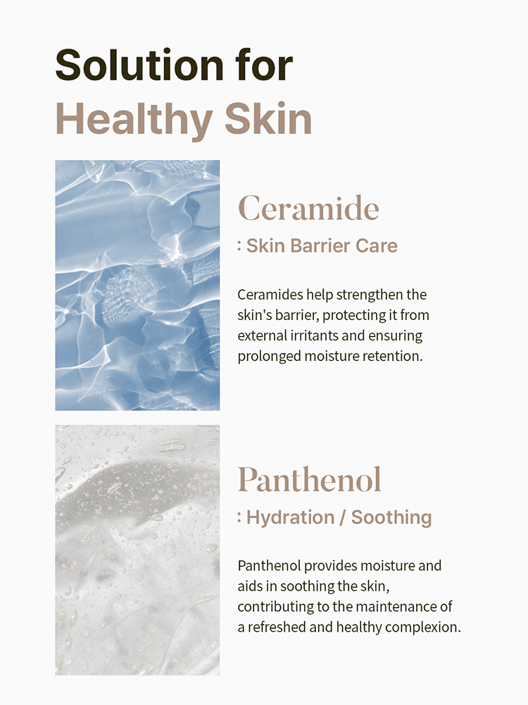 SKIN627 Facial Mask Information on Ceramide and Panthenol benefits for skin barrier care and hydration.