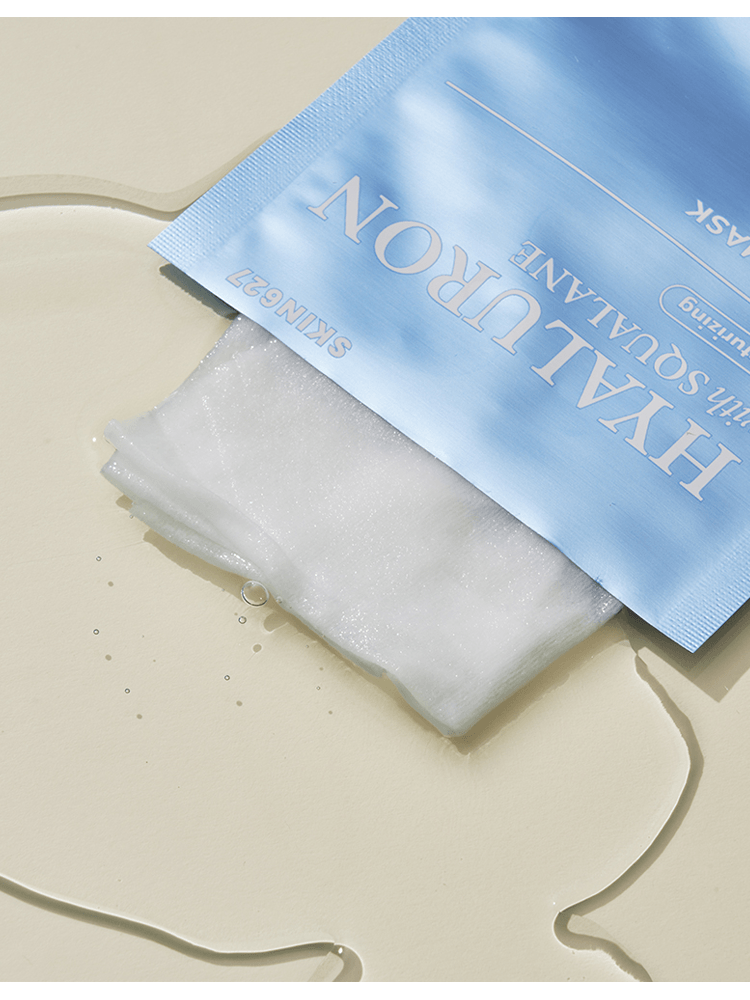 Image of SKIN627 Facial Mask package with hydration ingredients for effective skincare.