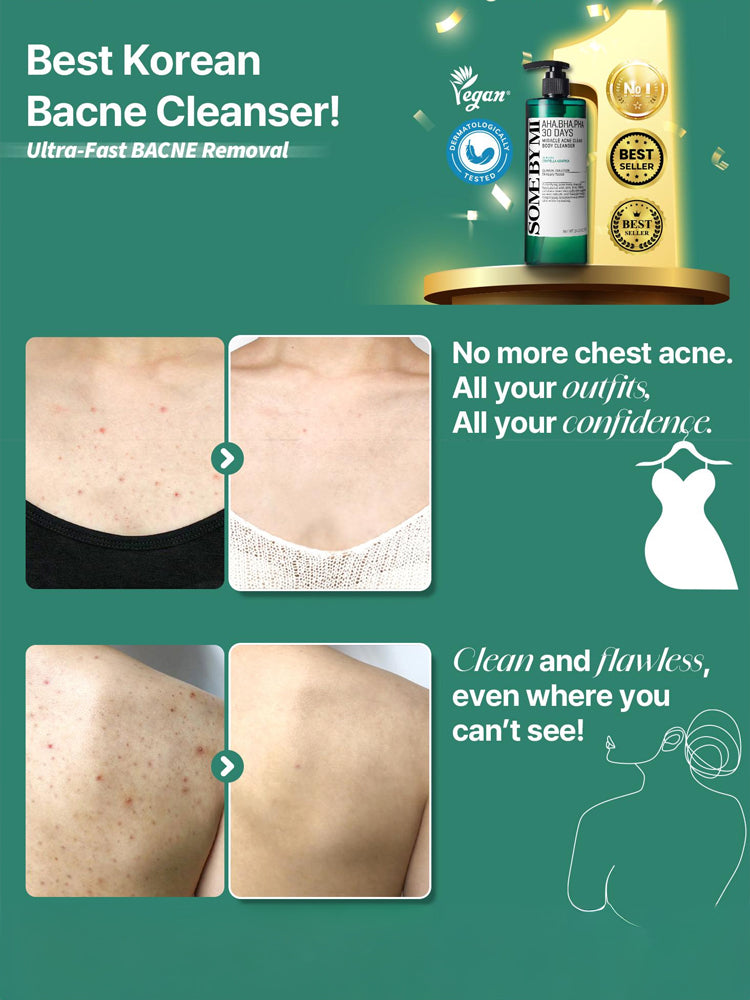 SOME BY MI AHA-BHA-PHA 30 Days Miracle Acne Clear Body Cleanser 400g best Korean bacne cleanser for fast removal