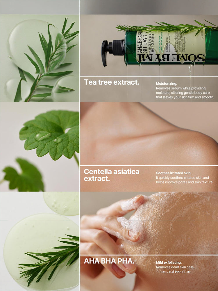 SOME BY MI AHA-BHA-PHA 30 Days Miracle Acne Clear Body Cleanser 400g with tea tree and centella asiatica extracts