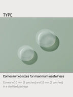 SOME BY MI hydrocolloid spot patch in two sizes: 10mm and 12mm, offering effective and gentle skin coverage.