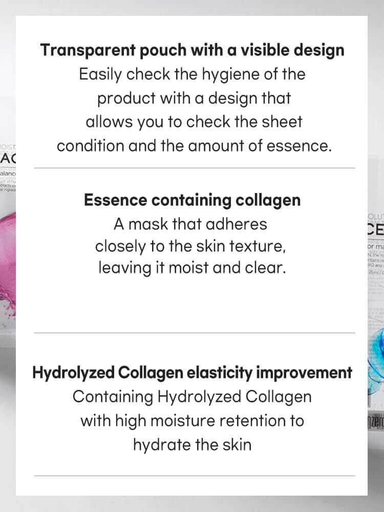 TENZERO Solution Moisturizing Collagen Sheet Mask 25ml (10 pieces)