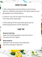 Instructions for using the TENZERO Greentea Sheet Mask 25ml, including steps and tips for optimal results.