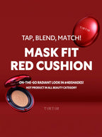 TIRTIR Mini Mask Fit Red Cushion 4.5g in a vibrant red compact for a natural, lightweight finish.
