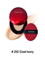 TIRTIR Mini Mask Fit Red Cushion 4.5g in #21C Cool Ivory shade with compact design and smooth finish.