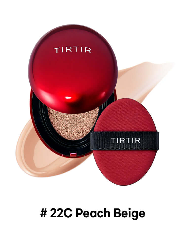 TIRTIR Mask Fit Red Cushion Mini 4.5g in compact with peach beige shade, perfect for travel and long-lasting coverage.