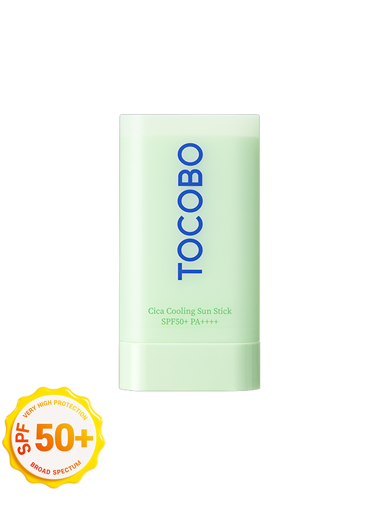 TOCOBO Cica Cooling Sun Stick 18g SPF50+/PA++++ packaging against white background