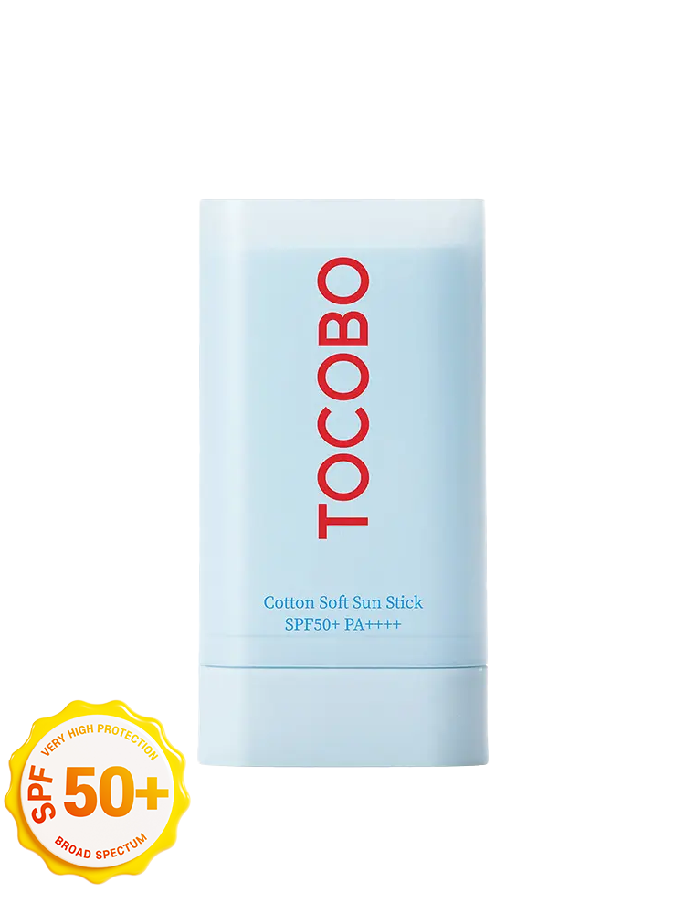 TOCOBO Cotton Soft Sun Stick 19g SPF50+/PA++++ packaging on a white background