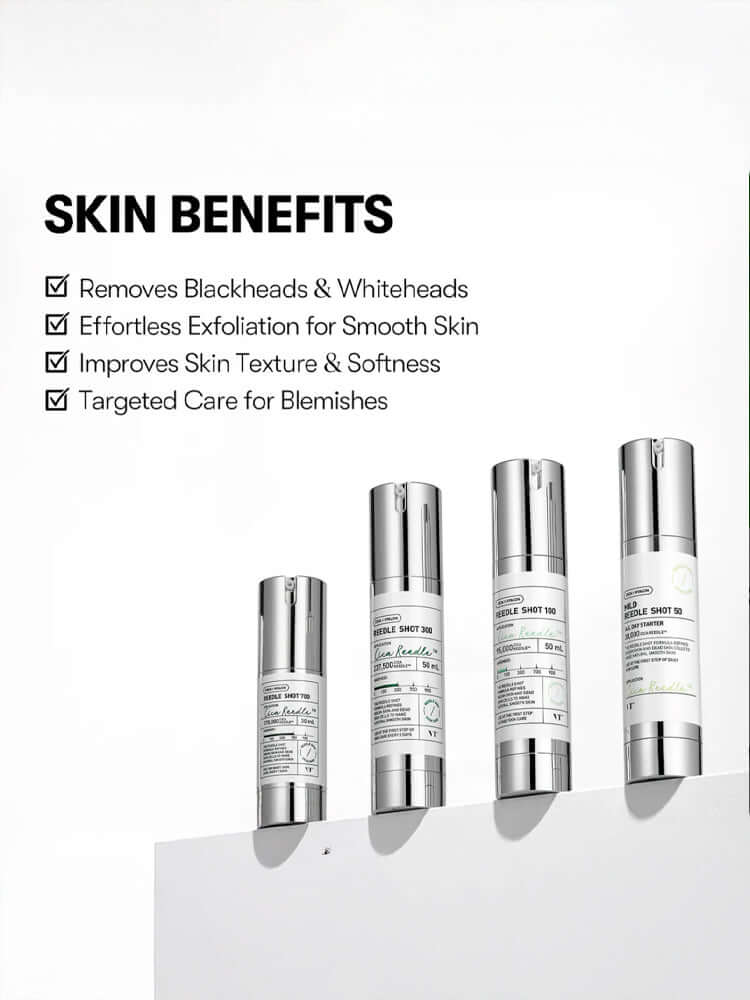 VT Reedle Shot 100 50ml skincare benefits for removing blackheads and improving skin texture.
